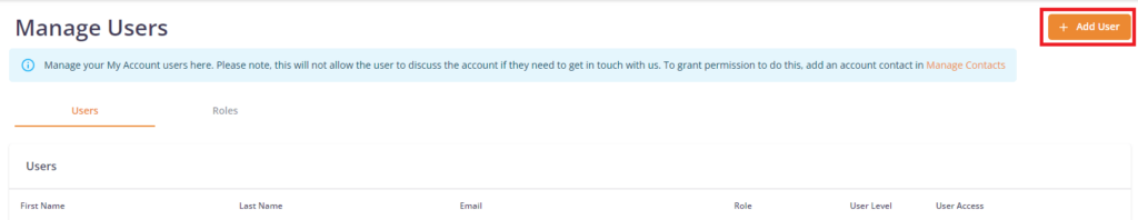 myaccount manage users
